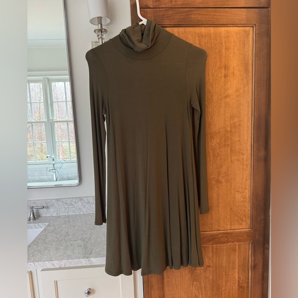 Lulus Olive Green Turtleneck Dress - Picture 1 of 2